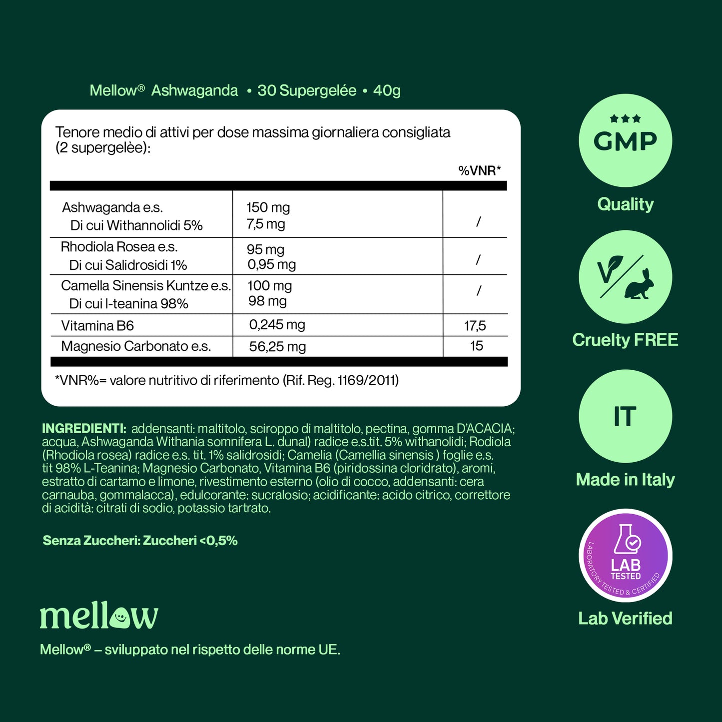 Mellow® Ashwaganda - Supergelée alla Fragola