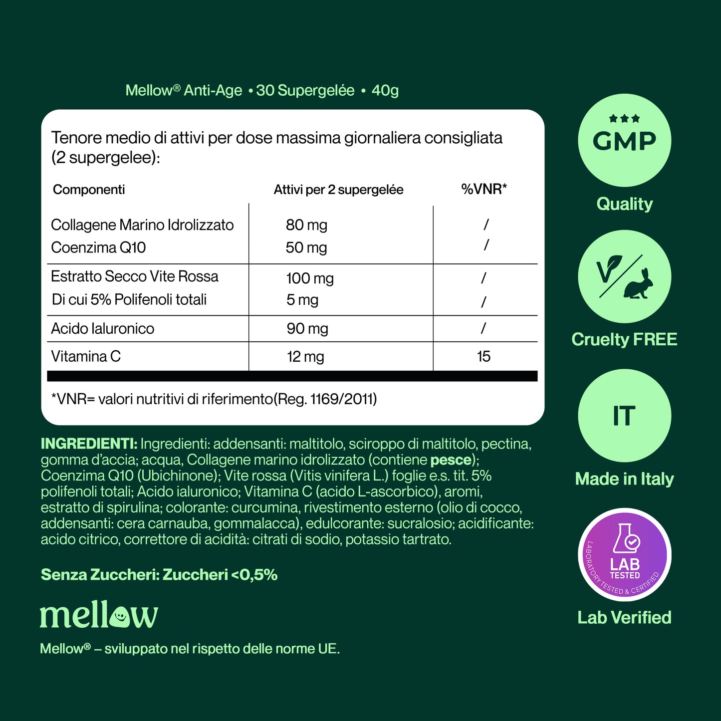 Mellow® Anti-Age - Gummies alla Mela Verde