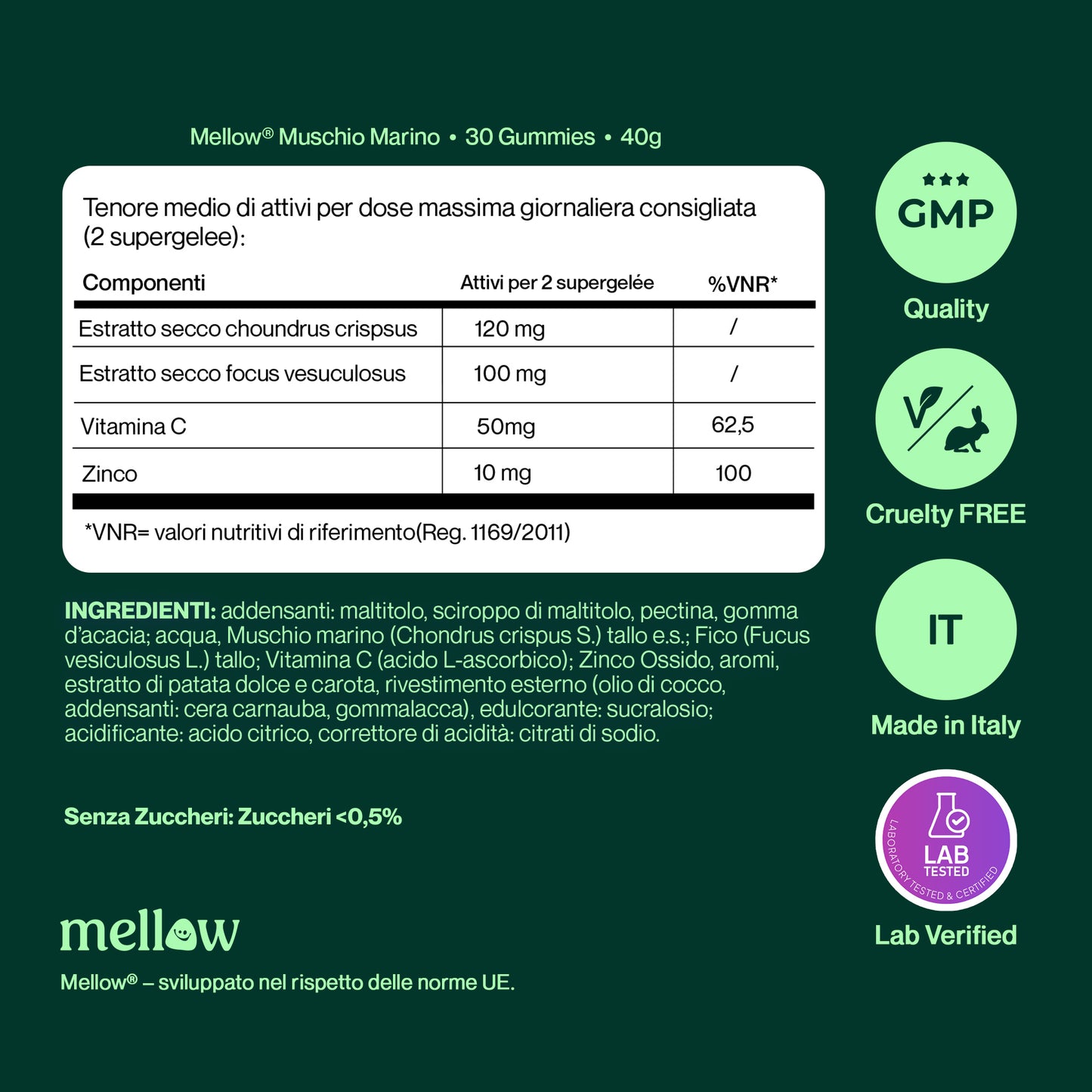 Mellow® Muschio Marino - Gummies ai Frutti Di Bosco