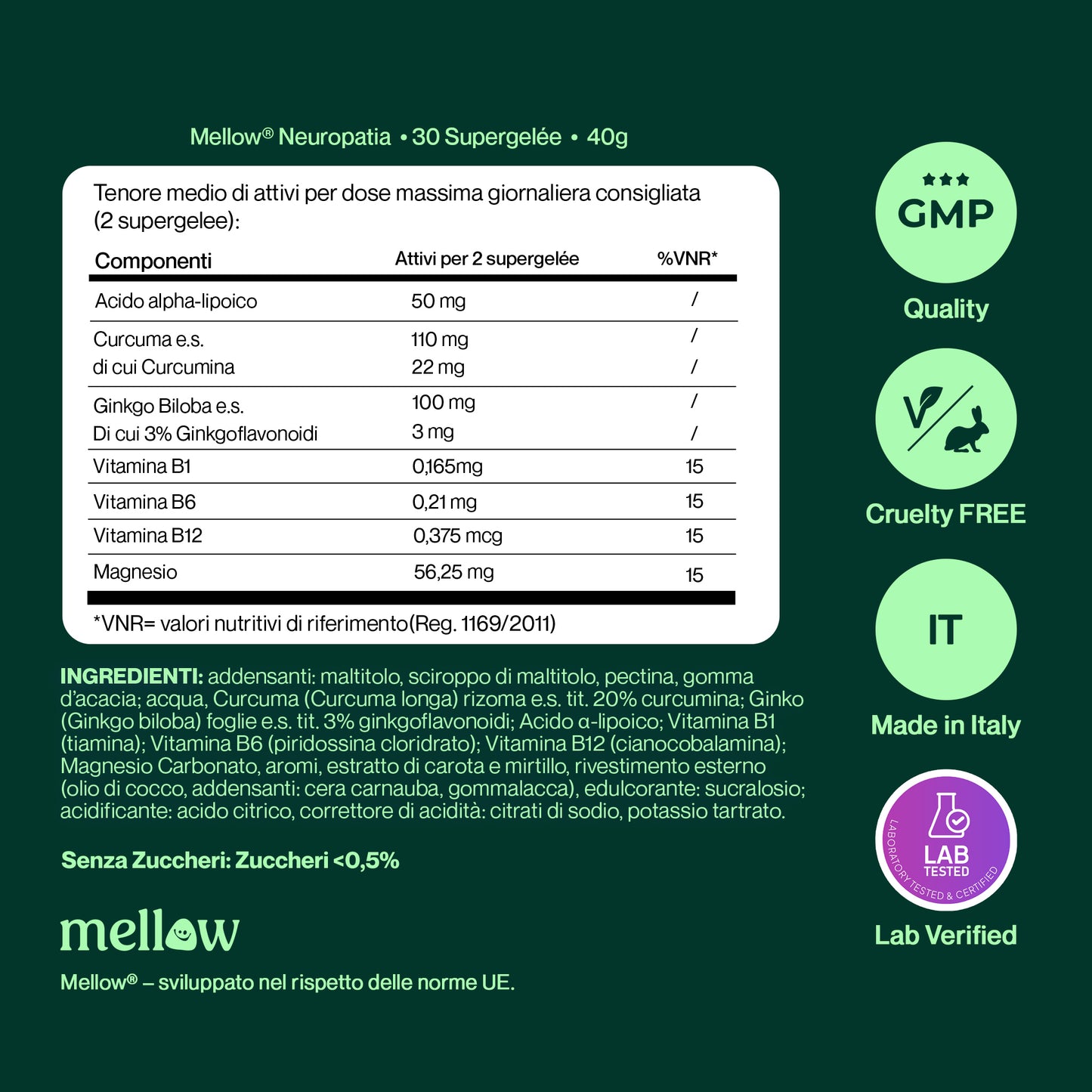 Mellow® Neuropatia – Supergelée ai Frutti di Bosco